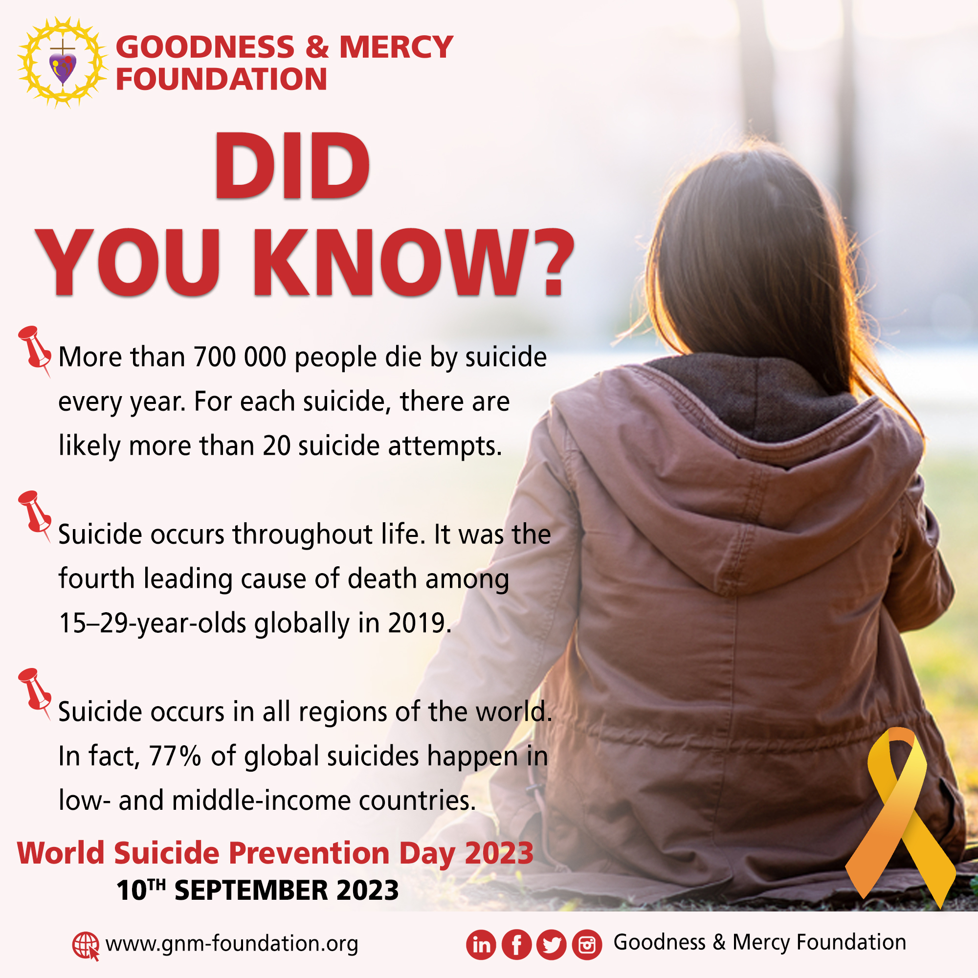 World Suicide Prevention Day 2023 – Goodness & Mercy Foundation